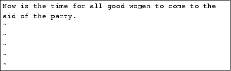 \begin{tscreen}\fbox{\begin{minipage}{0.8\textwidth}
Now is the time for all goo...
...e\underline{.} \\
\~{} \\
\~{} \\
\~{} \\
\~{}
\end{minipage}}\end{tscreen}