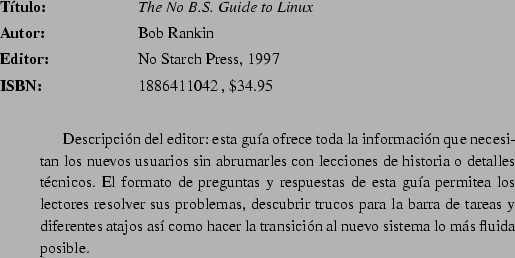 \begin{abib}
{Samba: Integrating UNIX and Windows}
{John D. Blair}
{Specialized ...
...mba ofrece una alternativa de bajo coste
al NT Server para Windows.}
\end{abib}