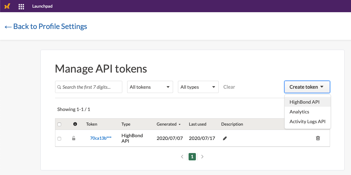 generate API token