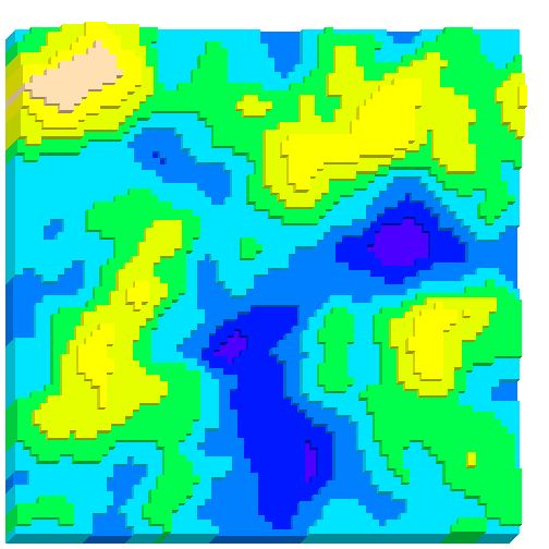 Fake terrain generated using perlin noise