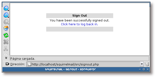 Saliendo de Squirrelmail