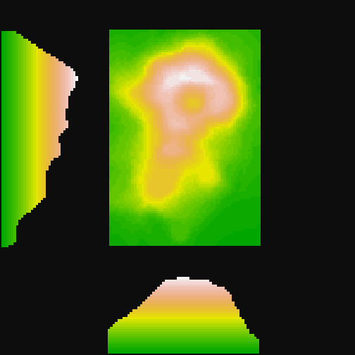 Orthographic projections of the volcano Maungawhau