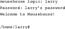 \begin{tscreen}
/home/larry\char93  make love \\
make: *** No way to make target \lq love'. Stop. \\
/home/larry\char93
\end{tscreen}