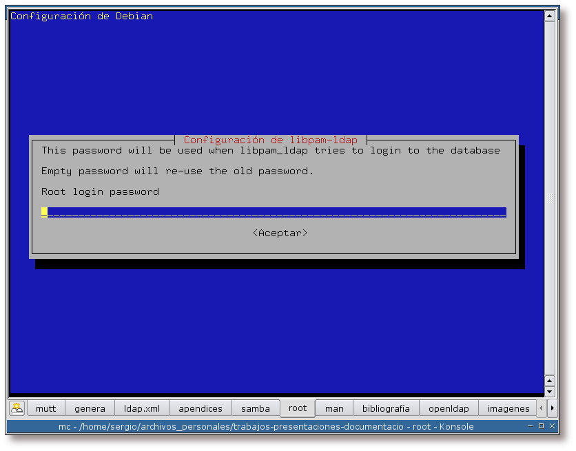 Clave del administrador de LDAP