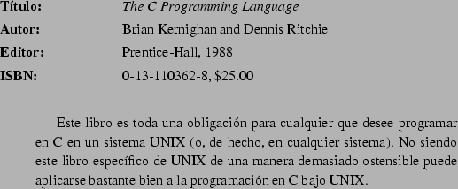 \begin{abib}
{La Biblia de Red Hat Linux}
{David Pitts}
{Anaya Multimedia, 1999}...
...ibros tcnicos de Anaya
y viene con un CD con la distibucin Red Hat}
\end{abib}