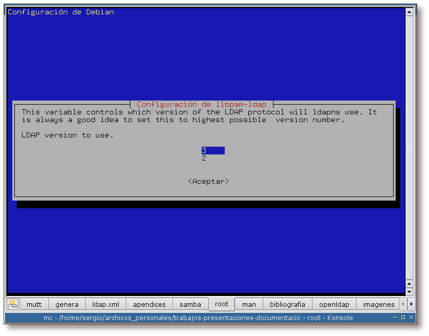 Versión del protocolo LDAP