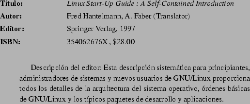 \begin{abib}
{TCP/IP Network Administration}
{Craig Hunt}
{O'Reilly and Associat...
... que se discuten los conceptos y detalles
tcnicos entorno a TCP/IP.}
\end{abib}