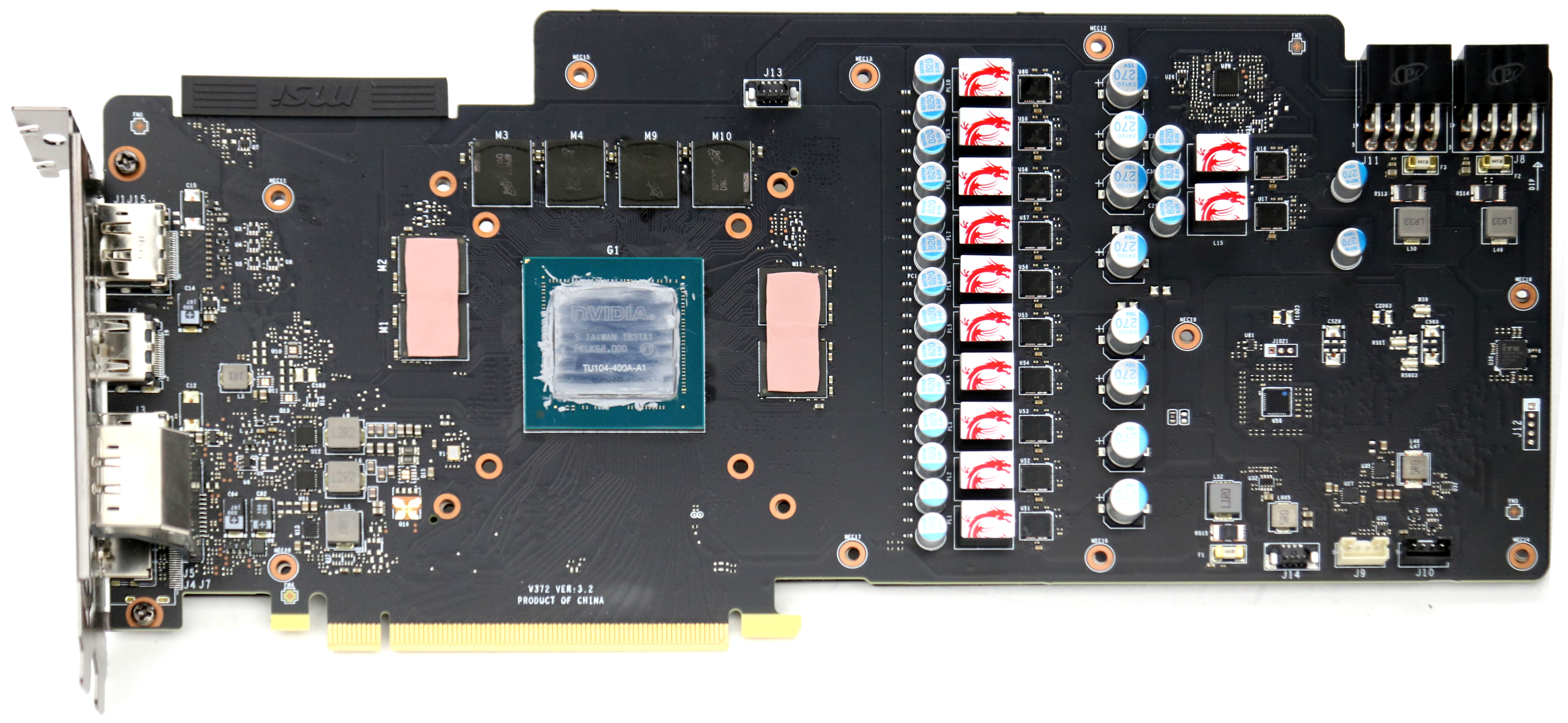 Kunstneriske Bedrag Blåt mærke MSI GeForce RTX 2080 Gaming X TRIO review - Product PCB and component  analysis